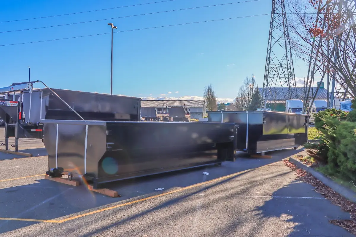 Roll-off dumpster ready for waste disposal at job site for Construction Dumpster Rental in East Pikeland
